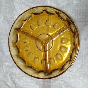 Vintage Amber 3-part Serving Tray